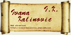 Ivana Kalinović vizit kartica